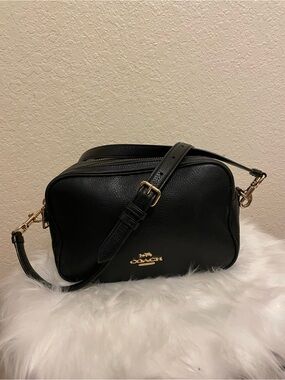 Coach Black  Leather Crossbody with Gold Hardware